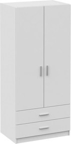 Dulap INVITA Tip 5, alb, DTD lamimat, cu 2 usi si 2 sertare, 90x60x200