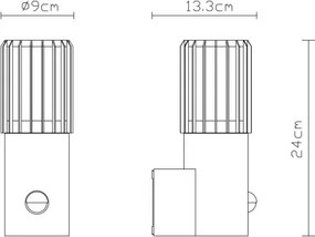 Globo 32160S - Lampă de perete pentru exterior cu senzor MERVIN 1xE27/15W/230V IP54