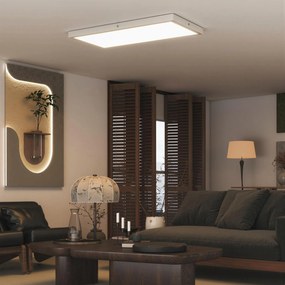 HOMCOM Set de 2 Plafoniere LED Subțiri cu Design Minimalist și Modern, Reglabile, Candelabru LED din Oțel și Plastic, 60x30x3,7 cm, Alb | Aosom Romania
