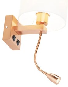 Lampă de perete Art Deco din cupru cu abajur alb - Brescia