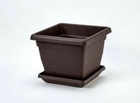 Tavă ghiveci de flori Plastia Lotus 60 x 60, ciocolată