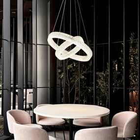 Lustra cristale din sticla LED CCT cu telecomanda LAUREL 60cm