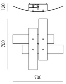 Plafonieră Gea Luce LARA P M arg LARA 2xE27/70W/230V argintiu