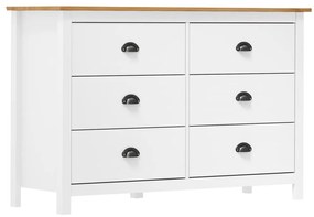 288986 vidaXL Servantă Hill Range, alb, 125 x 40 x 80 cm, lemn masiv de pin