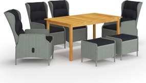 vidaXL Set mobilier de grădină, 7 piese, gri deschis