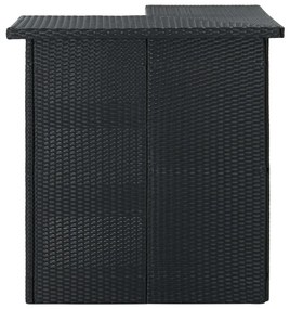 313481 vidaXL Masă de bar colțar, negru, 100 x 50 x 105 cm, poliratan