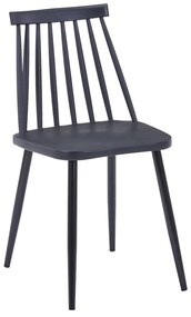 Scaun Bucatarie/Dinng Annet Polipropilena Negru, Picioare Metalice Negre