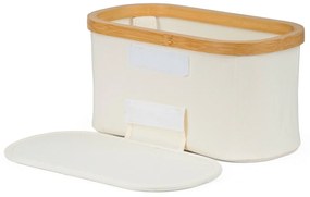 Cutie de depozitare G21 30 x 15 x 15 cm, dinbambus cu capac, bejz