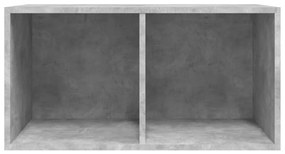 Cutie de depozitare viniluri, gri, 71x34x36 cm, lemn compozit 1, Gri beton