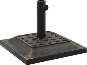 vidaXL Suport umbrelă de soare, bronz, 12 kg, polirășină, pătrat