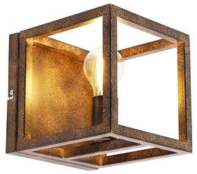Lampă de perete industrială maro ruginiu - Cage