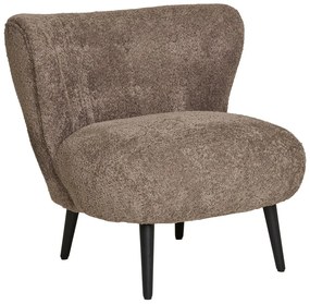 Fotoliu maro cu tapițerie din țesătură bouclé Covelo – House Nordic