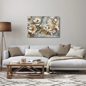 Tablou - Marmură de fundal cu flori (90x60 cm)