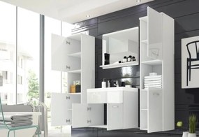 Supermobel Set mobilier baie MONTREAL XL cu lavor, alb/alb luciu