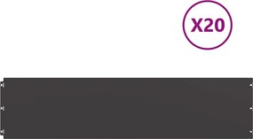 vidaXL Borduri de gazon 20 buc Negru 25x103 cm Oțel laminat la rece