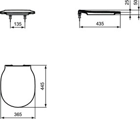 Capac WC Ideal Standard Thin subtire, inchidere lenta, Connect Air, alb - E036601