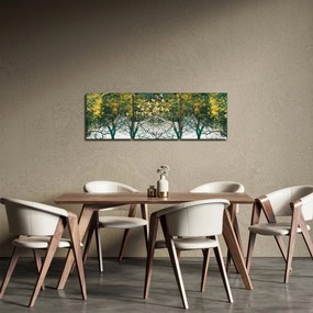 Tablou - Căprioare în pădurea verde (cu ceas) (90x30 cm)