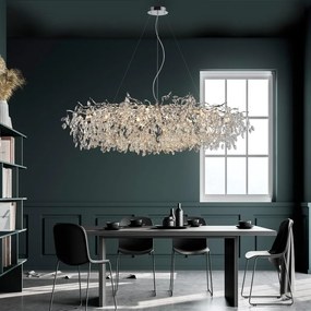 Lustra suspendata design magnific RICICLE crom, 70x150cm