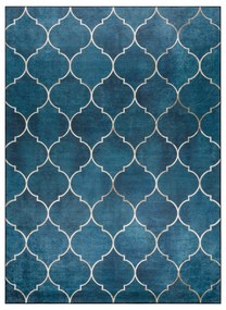 ANDRE 1181 covor lavabil marocani trellis anti-alunecare albastru - SECUNDAR-COTATI PRODUSUL