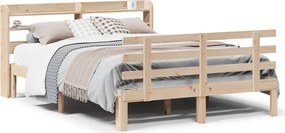 vidaXL Cadru de pat cu tăblie, 140x200 cm, lemn masiv de pin