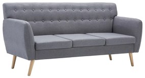 247129 vidaXL Canapea 3 locuri, tapițerie textilă, 172x70x82 cm, gri deschis