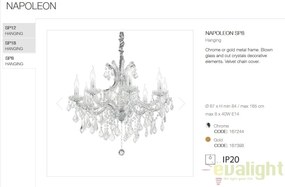 Candelabru design elegant NAPOLEON SP8 crom 167244