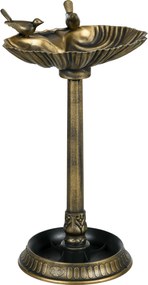 Outsunny Baie pentru păsări de grădină exterior 81 cm cu design în formă de scoică și finisaj patinat, ușoară și rezistentă, bronz | Aosom Romania