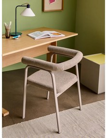 Set de scaune de sufragerie bej cu cotiere 2 buc. tapițat Ecto – Hübsch