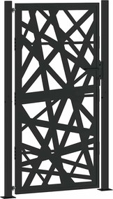 vidaXL Poartă de grădină neagră 100x175 cm, oțel, design luminos