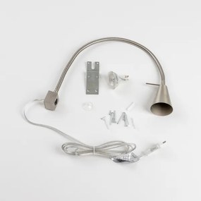 Lampă LED cu clemă, 1x GU10, 4,7 W, 230 V, crom mat