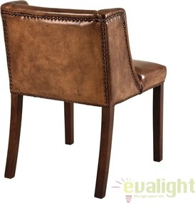Scaun design LUX cu tapiterie din piele naturala, St. James, tobacco 107457 HZ