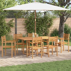 vidaXL Set de masă pentru grădină 7 pcs Maro Lemn masiv de tec