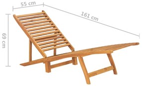 Sezlong, lemn masiv de tec