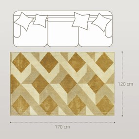 HOMCOM Covor salon 170 x 120 cm blănuri scurte lavabil la mașină hipoalergenic pentru living, dormitor, birou, galben | Aosom Romania