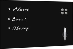 vidaXL Tablă neagră magnetică de perete, Sticlă 100x60 cm