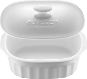 Recipient din porțelan pentru aparatul de gătit cu aburi BUYDEEM CT1005, 2 l, de la -8 °C la +230 °C, omologat de FDA pentru contactul cu alimentele, alb