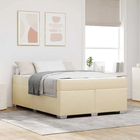 vidaXL Cadru de pat Altele Crem 140 x 200 cm țesătură