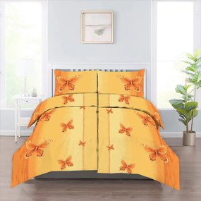 Lenjerie de pat bumbac ORANGE BUTTERFLY galben-portocaliu Dimensiune lenjerie de pat: 70 x 90 cm | 140 x 200 cm