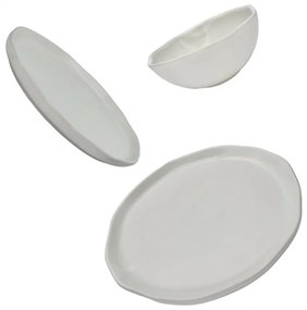Farfurie Mare NOVUM alb mat Milk Foam 26cm (gresie ceramica glazurata manual)