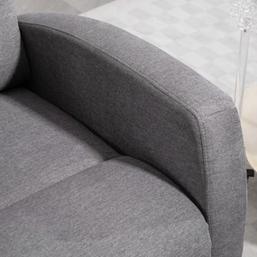 HOMCOM Fotoliu de Relaxare Reglabil cu Suport pentru Picioare, Fotoliu Tapitat Modern, Gri închis | Aosom Romania