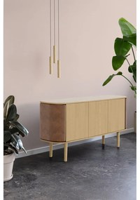 Comodă în culoare naturală/maro deschis joasă cu aspect de lemn de stejar 150x75 cm Treasures – UMAGE