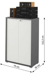 Dulap Birou RIOMA NEW TYP 09 Grafit/Alb