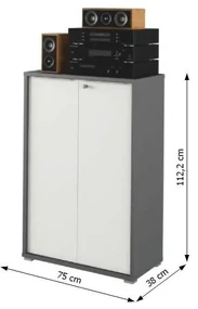Dulap Birou RIOMA NEW TYP 09 Grafit/Alb