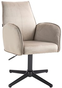 HR280CROSS Scaun Latte din Catifea cu Bază Neagră