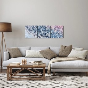 Tablou cu copaci înzăpeziți (cu ceas) (90x30 cm)
