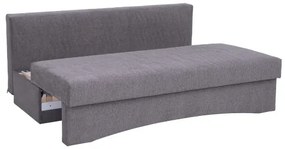 Canapea extensibilă tapițată PAUL, 3 locuri, pentru dormit zilnic, fără cotiere, gri
