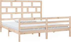 vidaXL Cadru de pat Super King, 180x200 cm, lemn masiv
