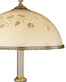 Veioza / Lampa de masa din alama cu sticla decorata design italian H-56cm 6208