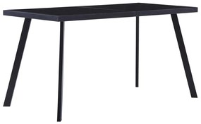 vidaXL Masă de bucătărie, negru, 140 x 70 x 75 cm, sticlă securizată