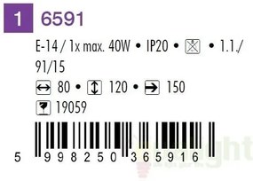 Aplica de perete, finisaj maro, Soma 6591 RX